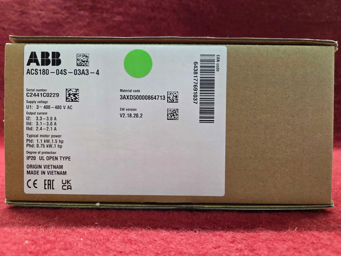 ABB ACS180-04S-03A3-4 New