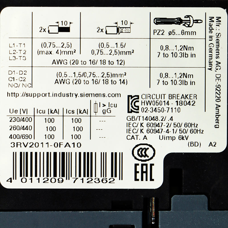 Siemens 3RV2011-0FA10