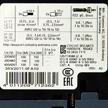 Load image into Gallery viewer, Siemens 3RV2011-0FA10