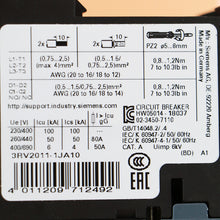 Load image into Gallery viewer, Siemens 3RV2011-1JA10