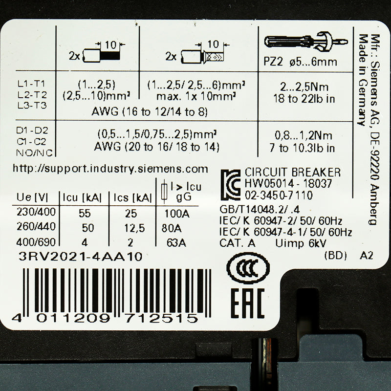 Siemens 3RV2021-4AA10