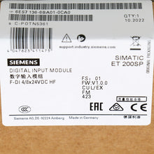 Load image into Gallery viewer, Siemens 6ES7136-6BA01-0CA0