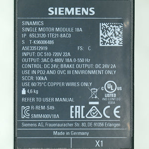 Siemens 6SL3120-1TE21-8AC0
