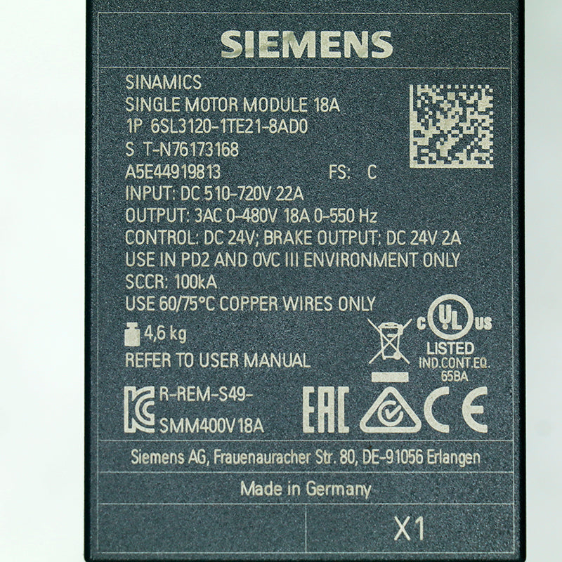 Siemens 6SL3120-1TE21-8AD0