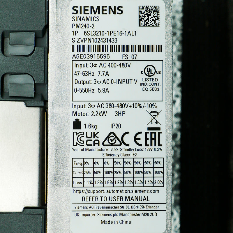 Siemens 6SL3210-1PE16-1AL1