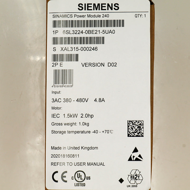 Siemens 6SL3224-0BE21-5UA0