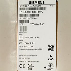 Siemens 6SL3224-0BE21-5UA0