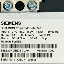 Load image into Gallery viewer, Siemens 6SL3224-0BE24-0UA0