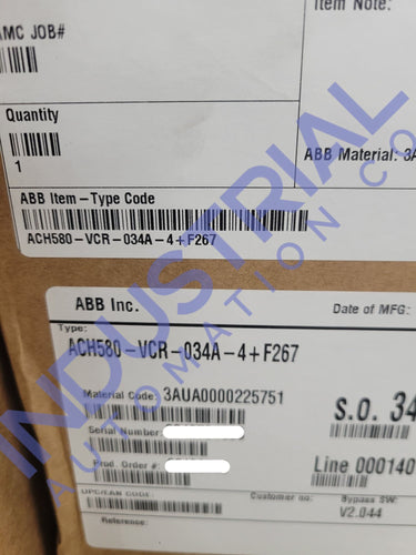 Abb Ach580-Vcr-034A-4 + F267 Adjustable Frequency Ac Drive