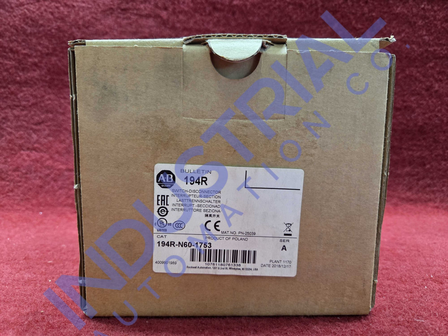 Allen Bradley 194R N60 1753 Surplus Original Open Box