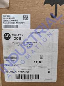 Allen Bradley 20BD052A3AYNANC0 Surplus Original Open Box