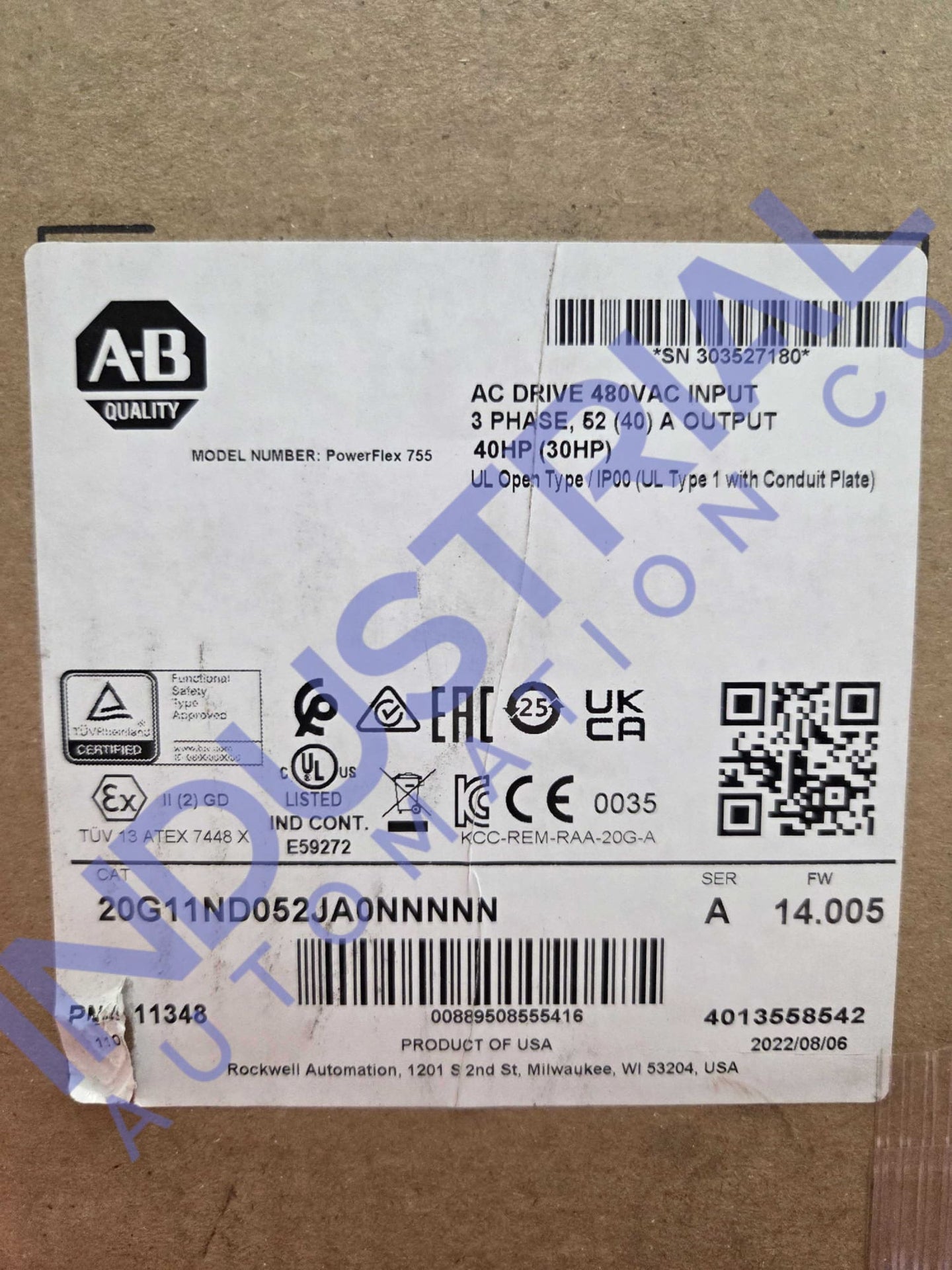 Allen Bradley 20G11ND052JA0NNNNN Surplus Original Open Box Industrial Automation & Control