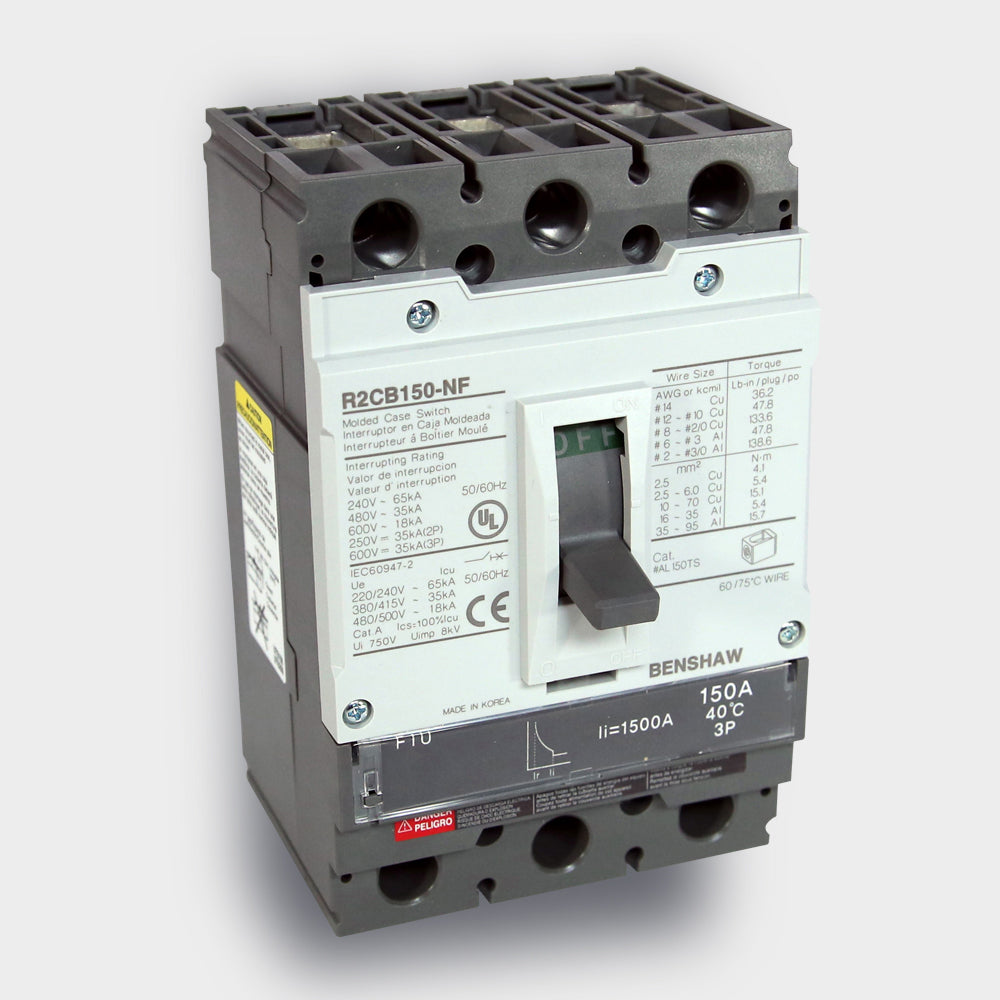 Circuit Breaker 150 A - 150 Frame 3P 600 VAC, N-Normal Fault, FTU Trip Unit, 35 KAIC Interrupt at 480 VAC