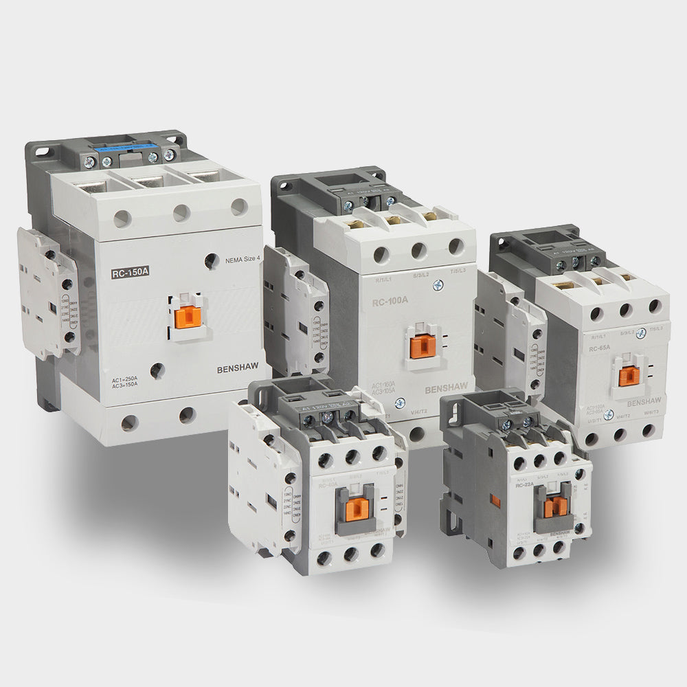 NEMA Rated Three Pole Contactor (1 NO/1 NC Auxiliary Contacts) NEMA Size 00 - 9A FLA Max (500V Coil)