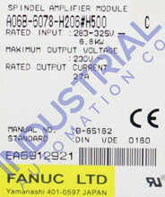 Load image into Gallery viewer, Fanuc A06B-6078-H206#500