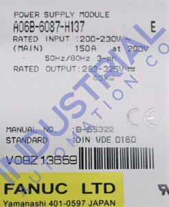 Fanuc A06B-6087-H137