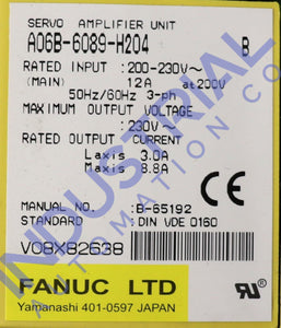 Fanuc A06B-6089-H204