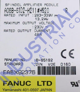 Fanuc A06B-6102-H211#h520