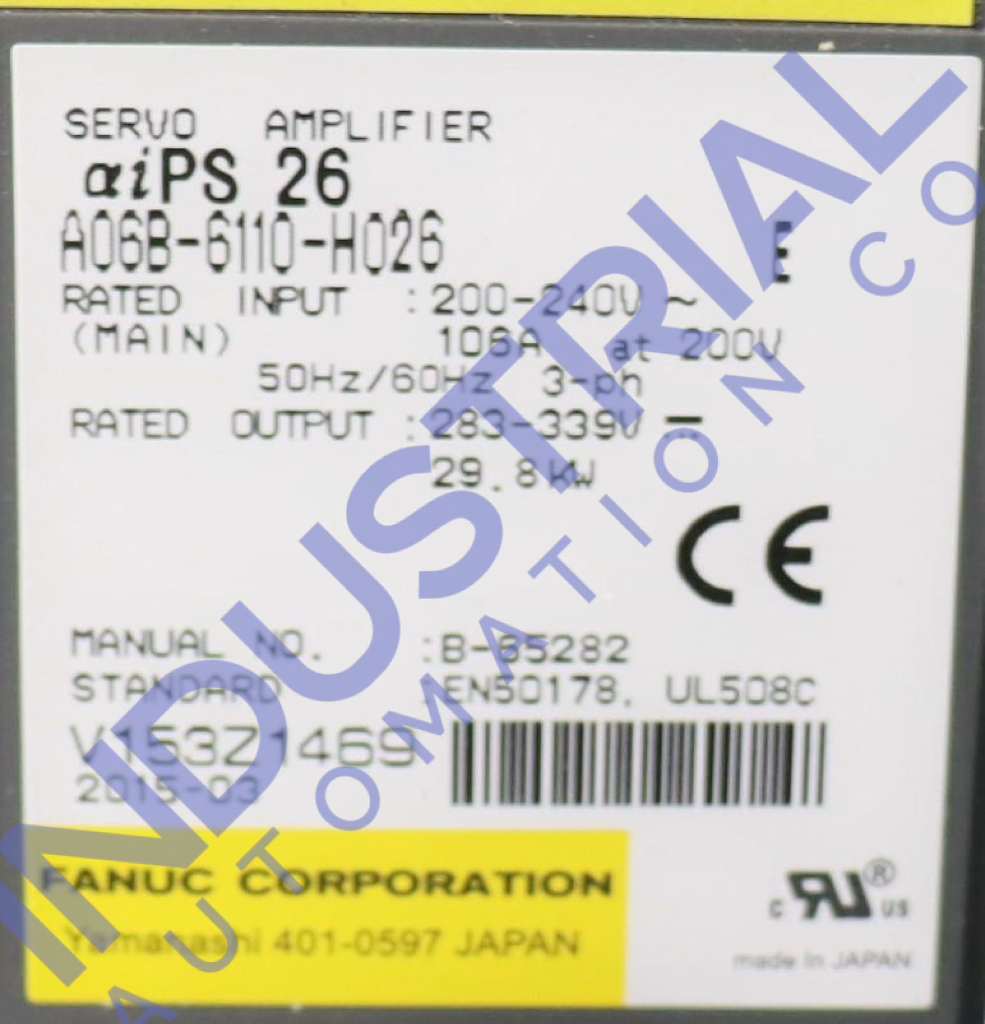 FANUC A06B-6110-H026 FANUC A06B-6110-H026