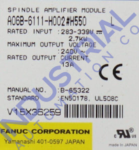 Fanuc A06B-6111-H002#h550