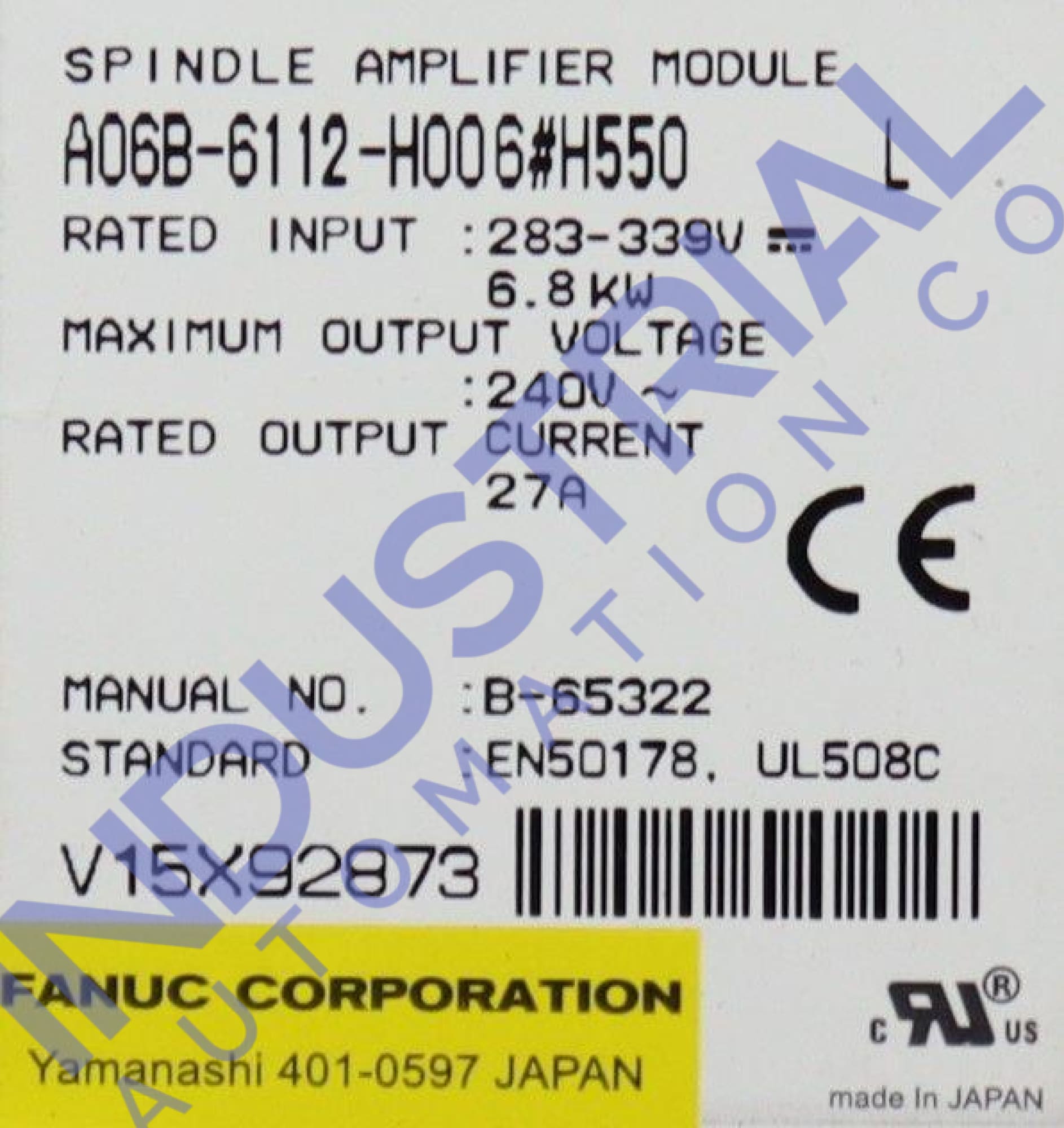 FANUC A06B-6112-H006#H550 Spindle Amplifier Module