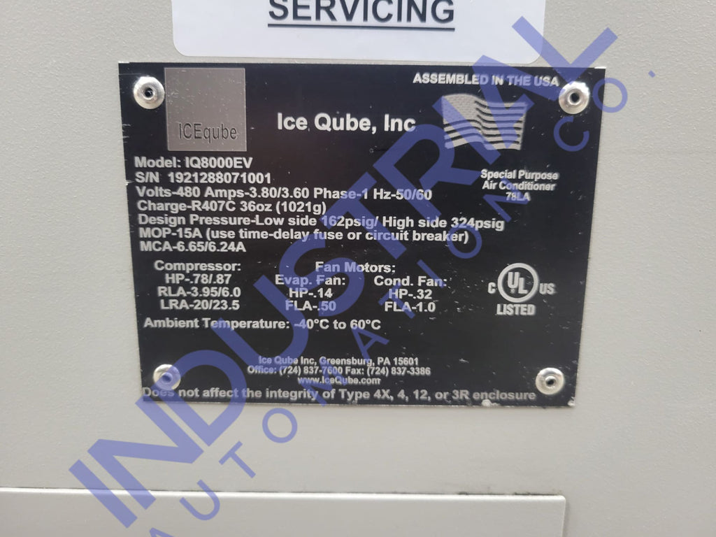 Ice Cube Cooling Systems Inc Iq8000Ev
