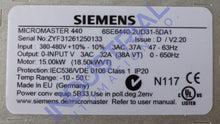 Load image into Gallery viewer, Siemens 6Se6440-2Ud31-5Da1