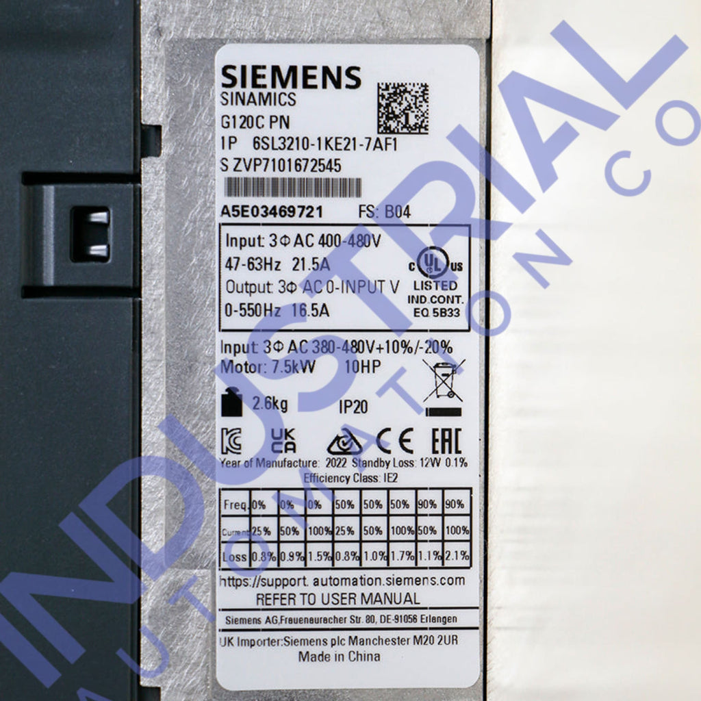 Siemens 6SL3210-1KE21-7AF1 New