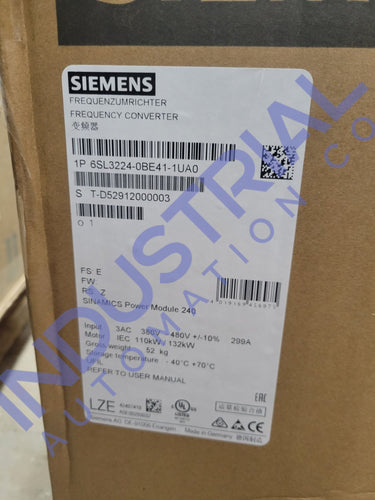 Siemens 6Sl3224-0Be41-1Ua0 Industrial Automation